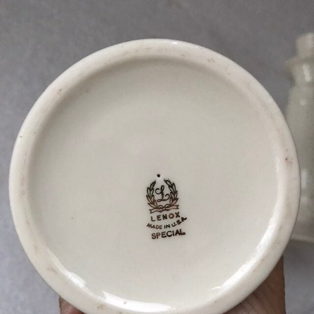 Pair Lenox Special Ivory China 9" Candleholders