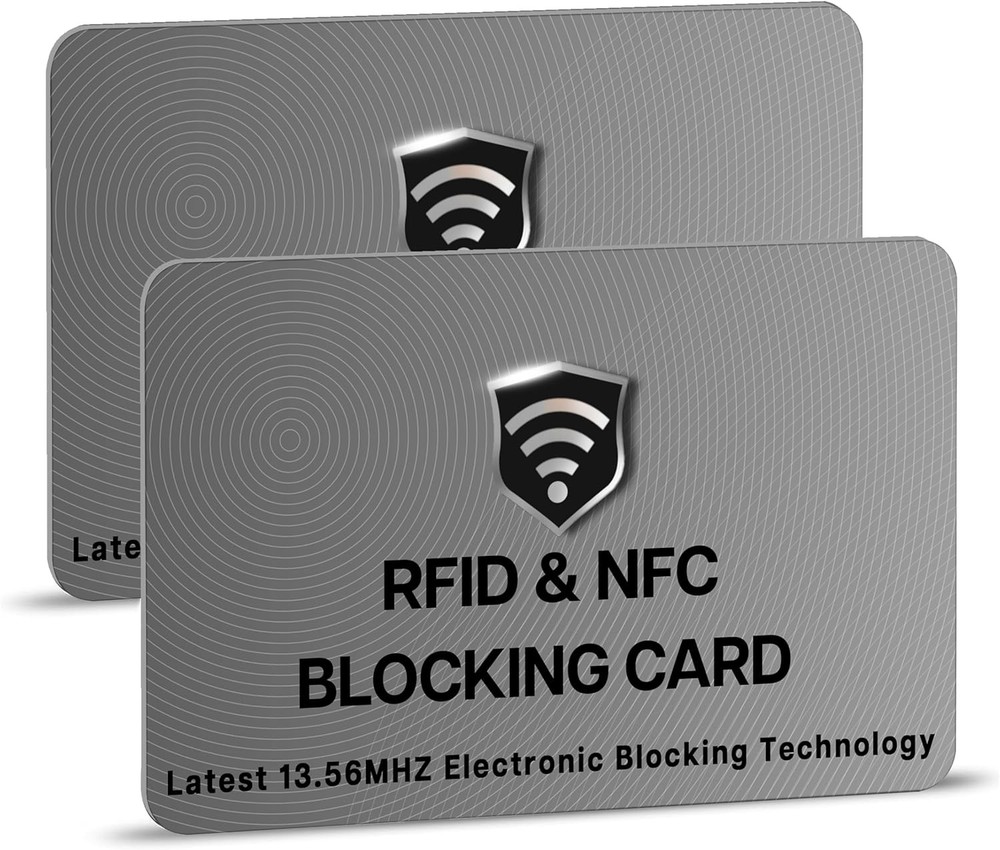 SaiTech IT 2 Pack RFID Blocking Cards, One Card Protects 2 Pcs Grey, Grey