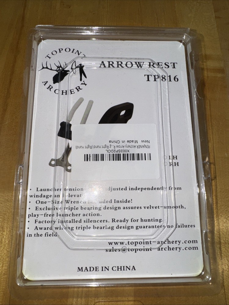 TOPOINT Archery TP816 Arrow Rest Adjustable Compound Bow Hunting RIGHT HAND