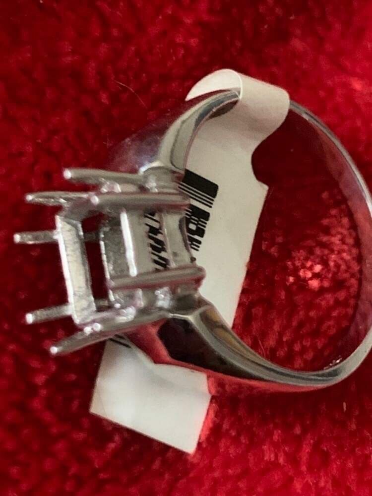 10kt White Gold 8x8mm Pc Ring Casting~Size 8