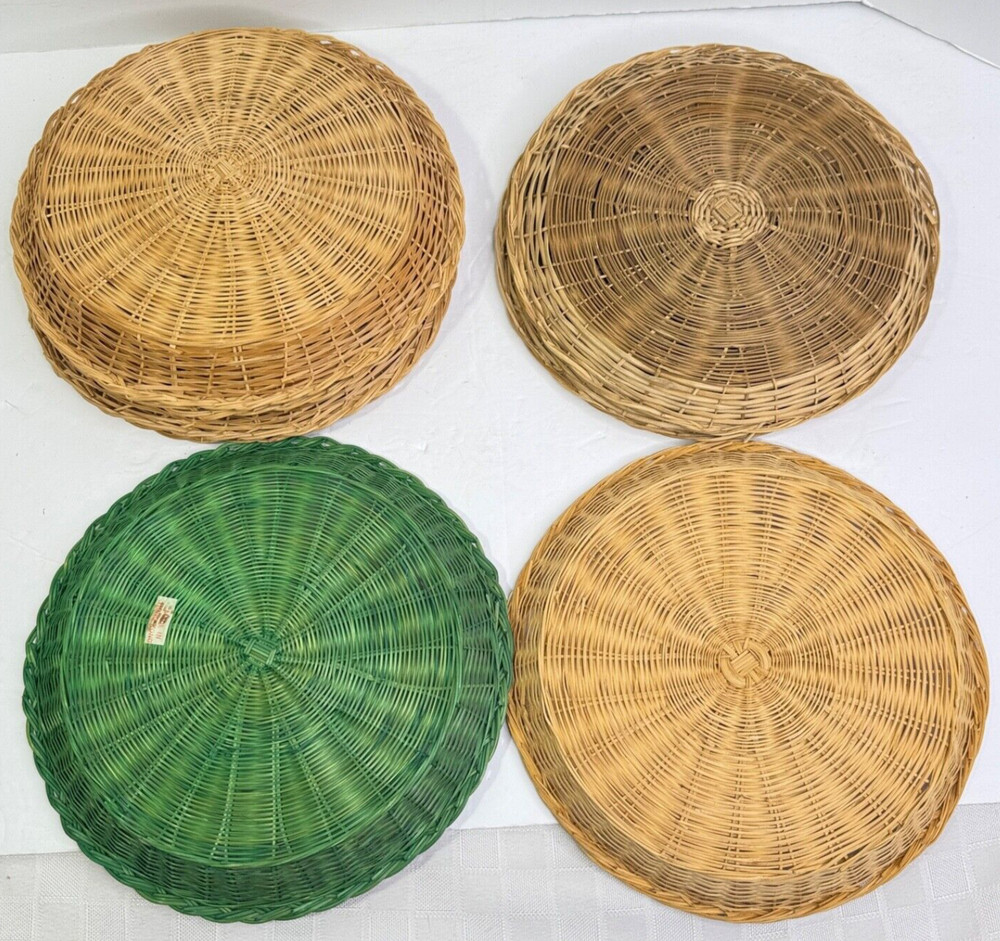 Wicker Paper Plate Holders Variety 9 piece