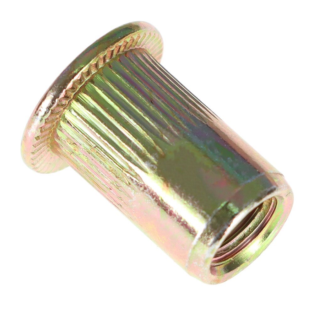 100 Pack Carbon Steel M6 Metric Rivet Nut Flat Head Threaded Insert Nutsert