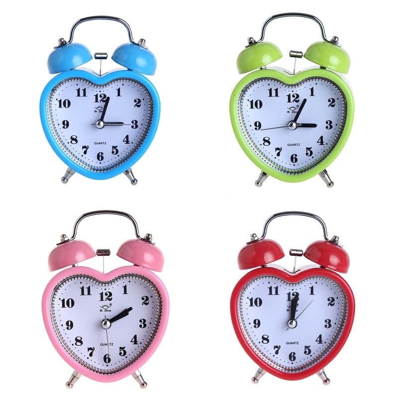 Classical Heart Shape Alarm Clock Bedroom Alarm Clock Backlights Bedsides Clock