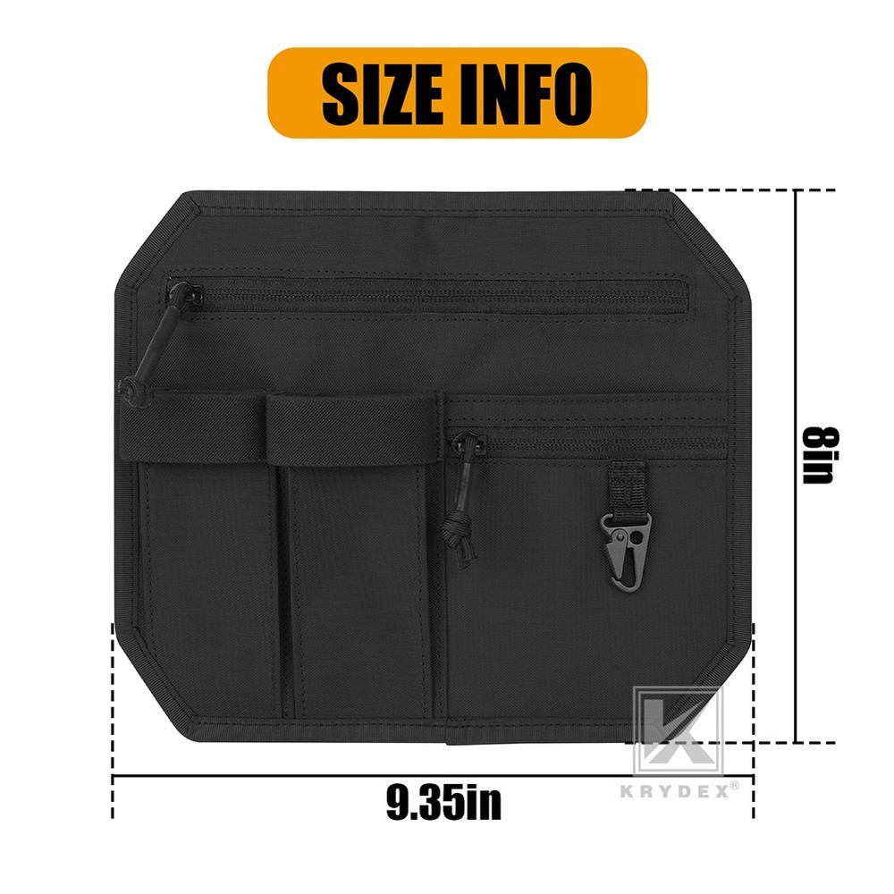 KRYDEX Tactical Organizer Panel Hook Backed Admin EDC Holder Lightweight Black