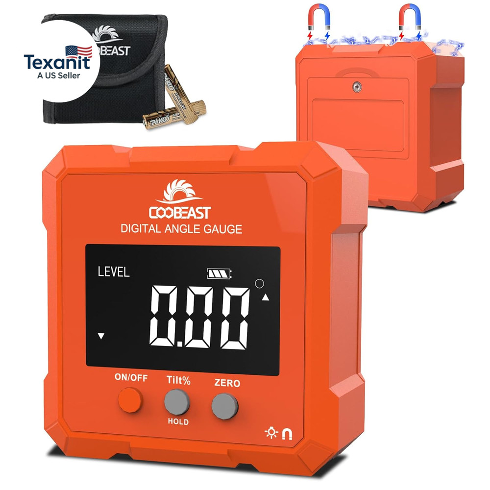 Digital Angle Finder, Digital Level Angle Gauge with Backlight & Magnetic Base C