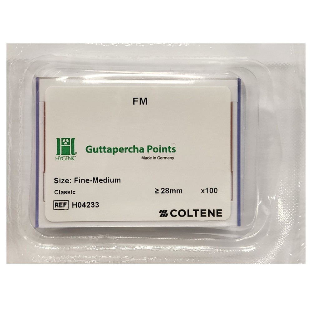 *100-Pieces* Coltene Hygenic Guttapercha Points Classic Size Fine-Medium H04233