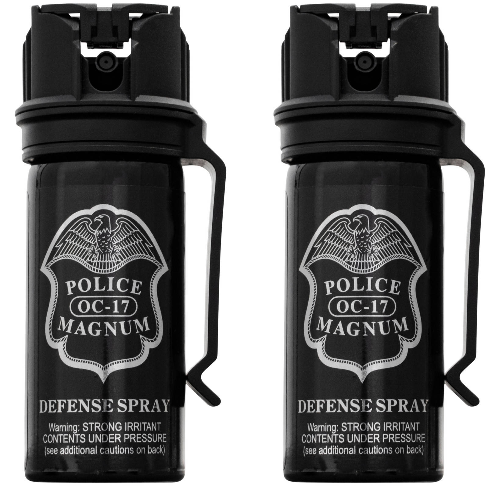 Police Magnum Pepper Spray 2 PCK 2oz Stream Flip Top Belt Clip Self Defense OC