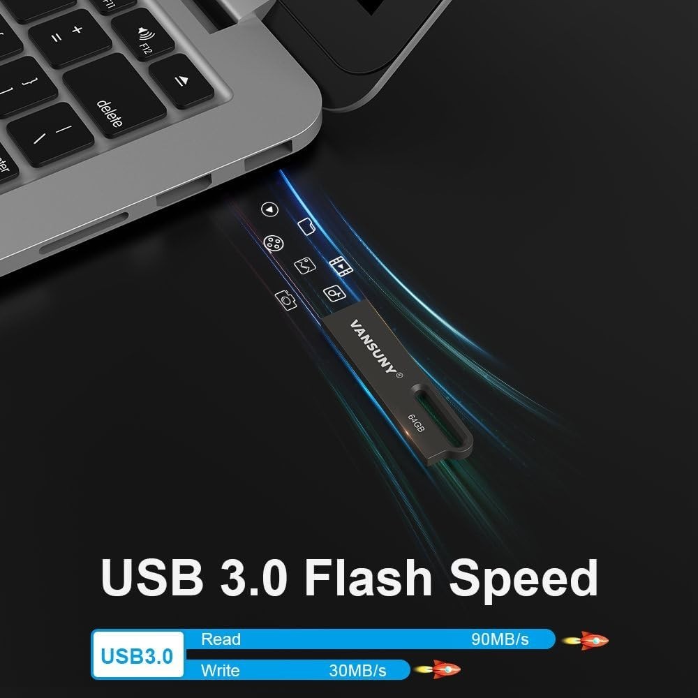 Rugged 64GB Waterproof USB Flash Drive - Ultra Fast Data Transfer & Storage