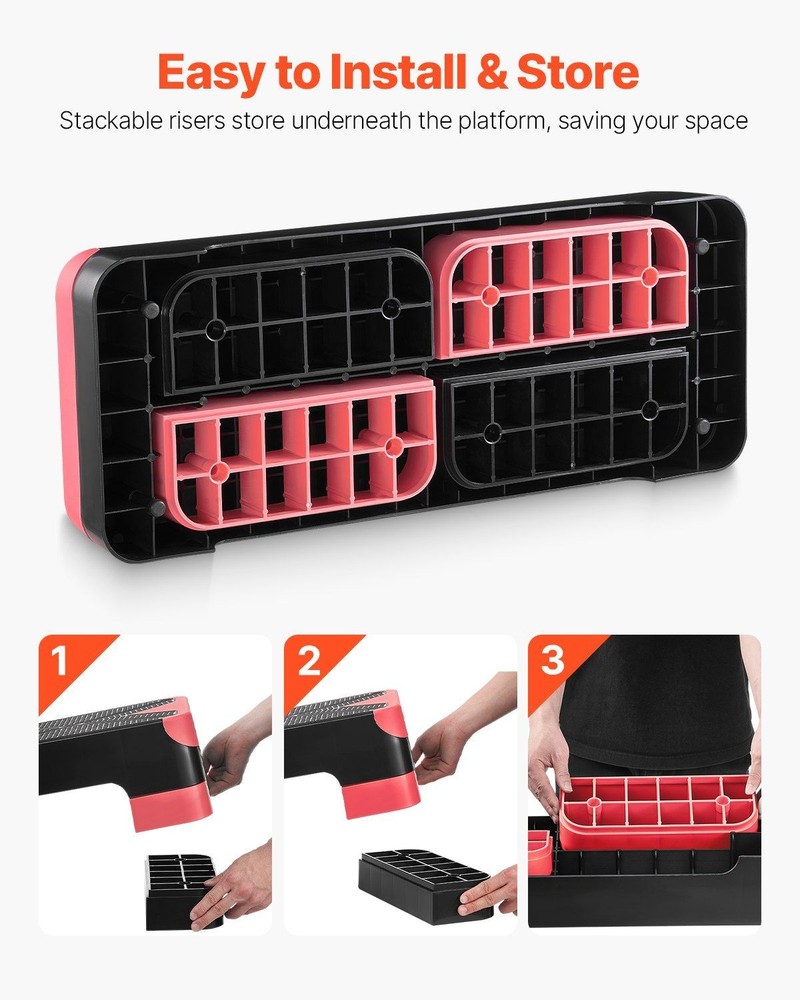 Foldable Step Deck 28-inch Compact Design for Small Spaces Red