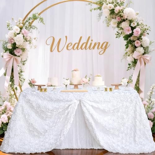 Tablecloth Rectangle 60 x102 Inches for Wedding 102" x 60" (Rectangular) White