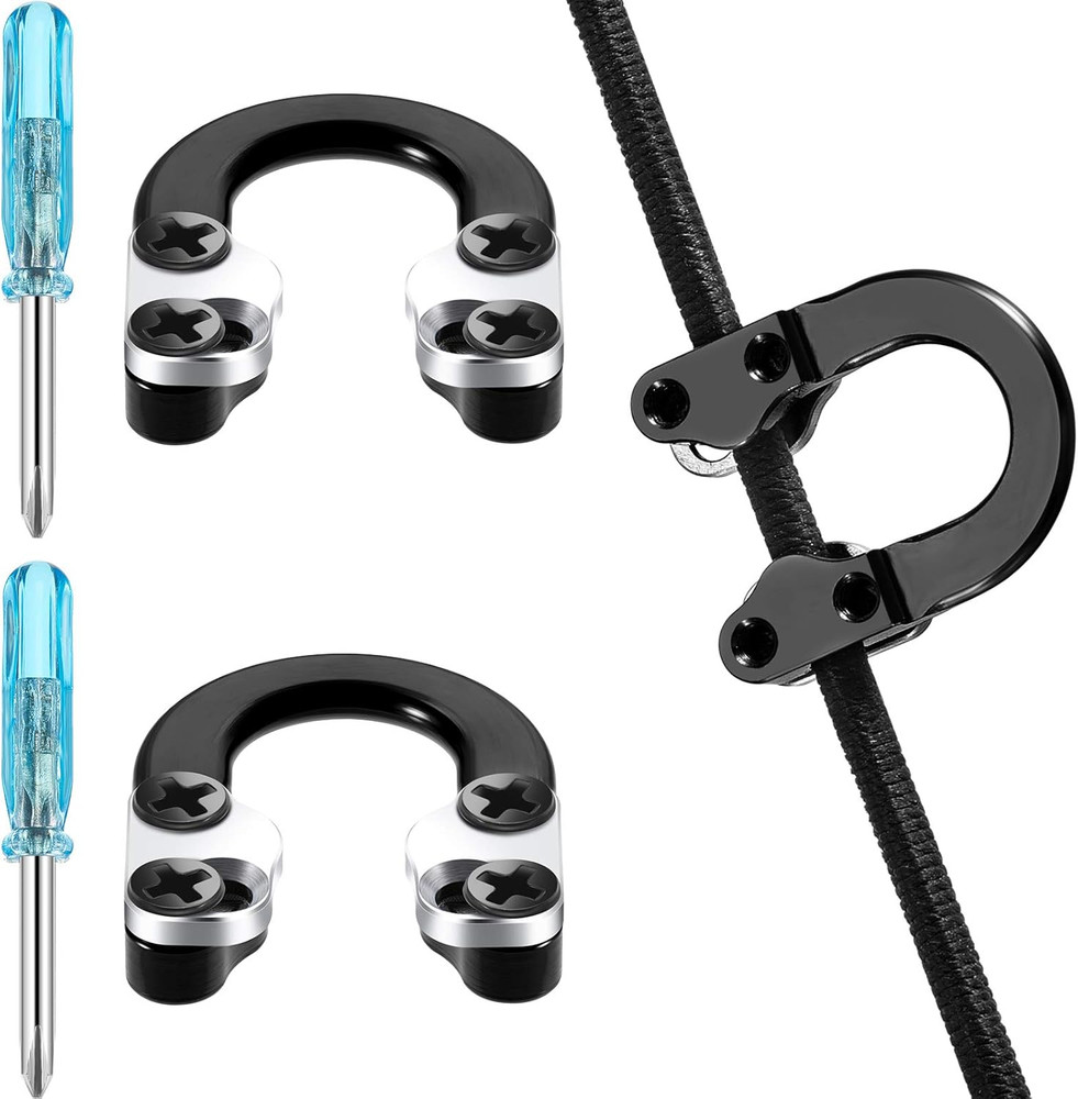 2 Sets Archery D-Loop U Nock Buckle for Compound Bow Release w/ Screwdriver