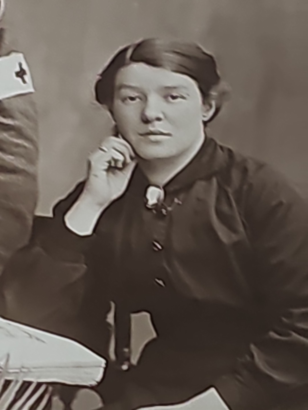 WW1 RPPC Photo UK British Red Cross Medic And Wife Named P14 Type Belt