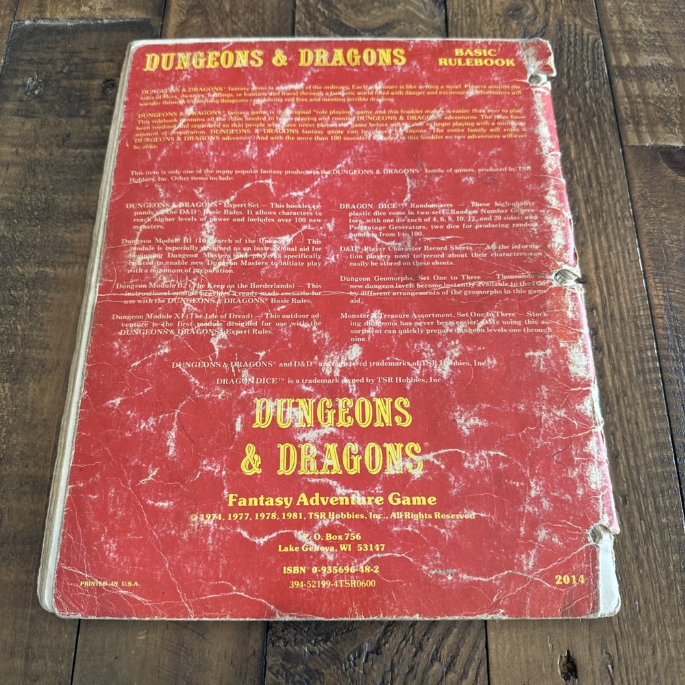 Dungeons & Dragons Basic Rule Book 1981 First Print D&D / AD&D Handbook