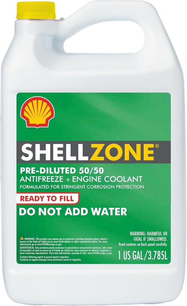 Shellzone 50/50 Pre-Diluted Antifreeze + Coolant (1 Gallon, Single Pack)