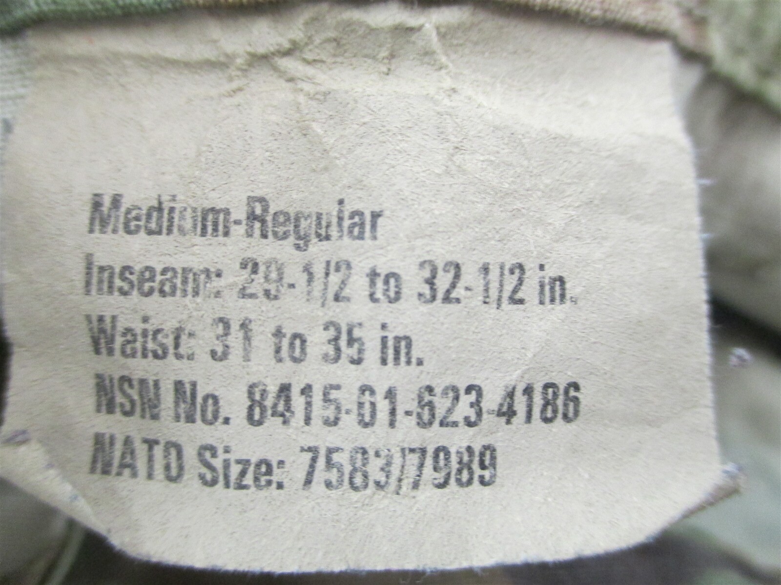 Scorpion W2 Medium Regular Pants Cotton/Nylon OCP Army Multicam 8415-01-623-4186