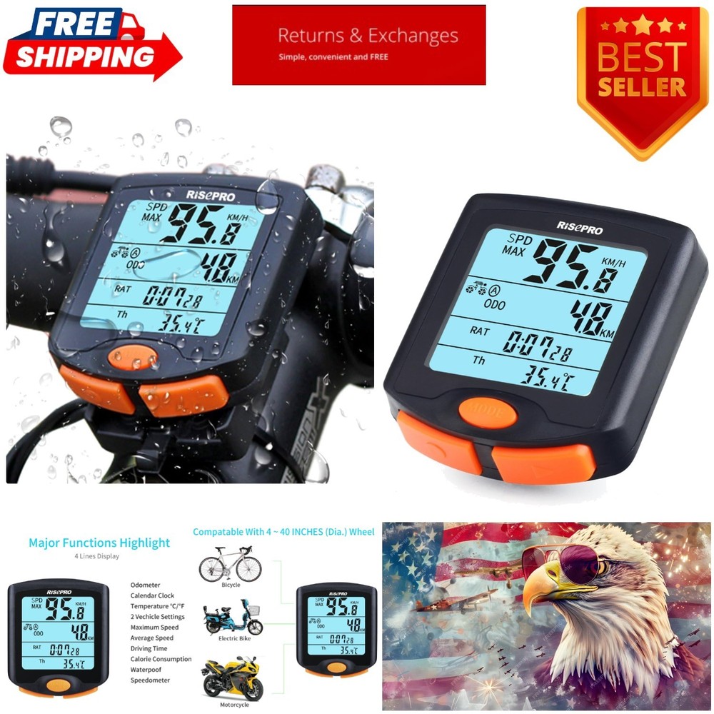 Wireless Bicycle Speedometer & Odometer with Backlight - YT-813 Elegance
