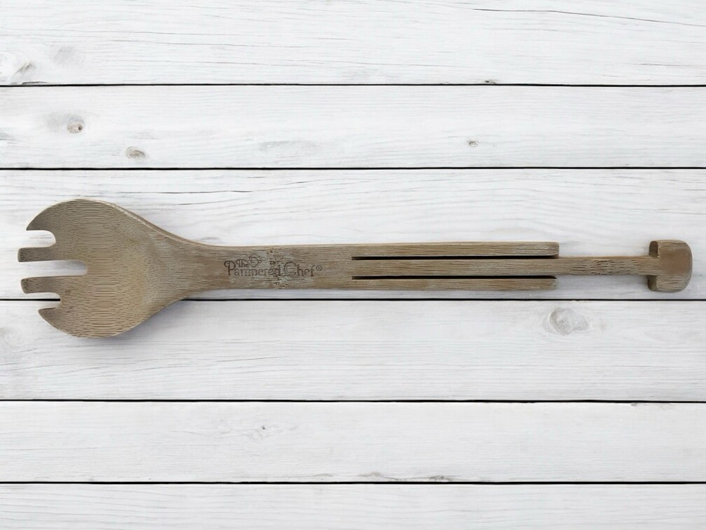 Pampered Chef Interlocking Bamboo Serving Tongs #2297 REPLACEMENT FORK PART ONLY