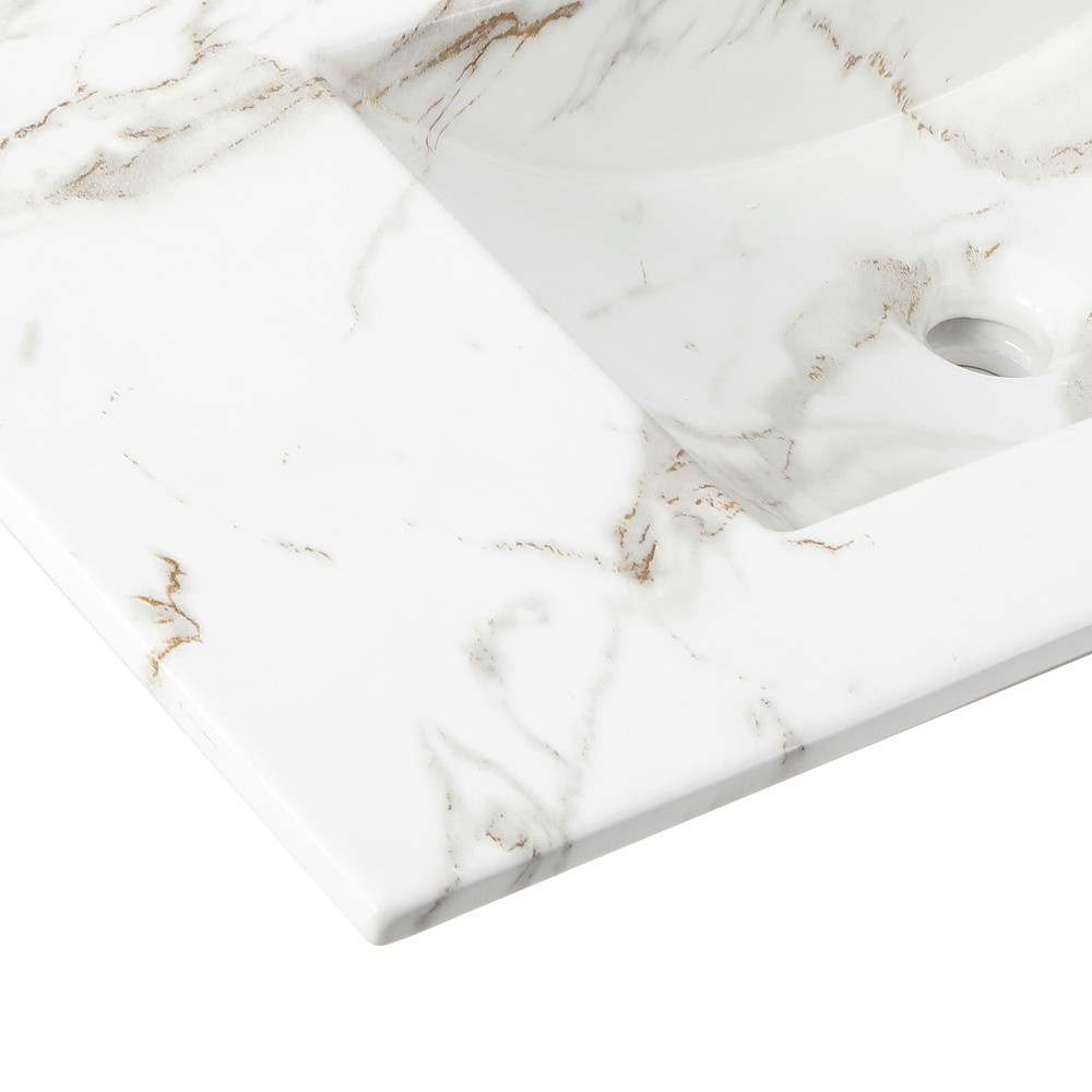 JONATHAN Y Lighting SNK1003 Ancillary 36" Ceramic Vanity Top - White