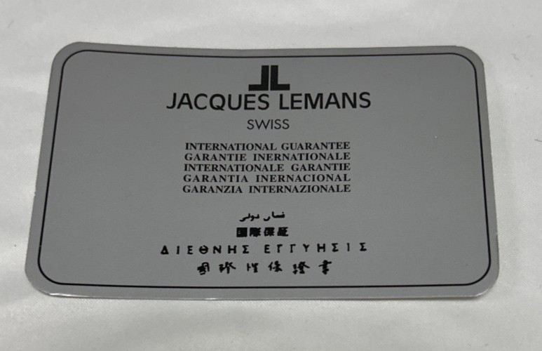 Jacques Lemans International Guarantee
