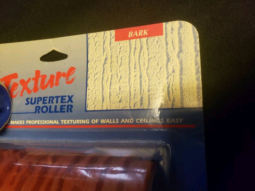 Vintage Nos 2 Wel-Cote Drywall Texture Rollers Tree Bark Patchwork Pattern Paint