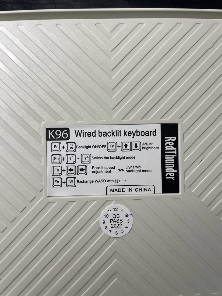 Red Thunder K96 RedThunder Wired US Version White-Gray