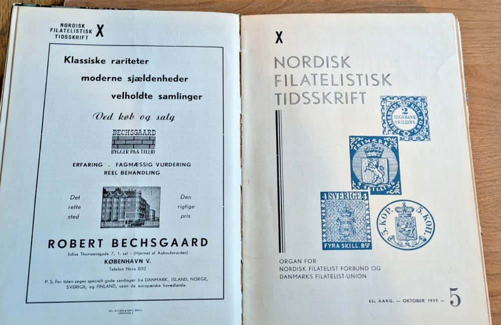 Danish Stamp Journals bound 1950-1963 in Danish DK Philatelist Union
