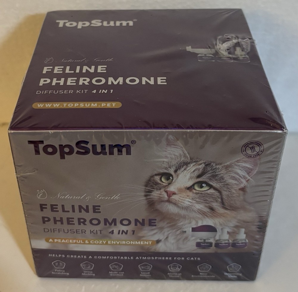 TopSum Cat Pheromone Diffuser Kit 4 in 1 Feline Calming with 3 Diffusers