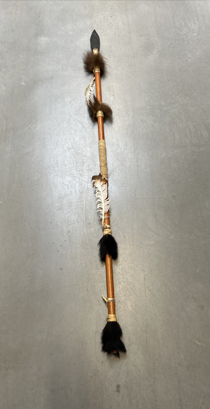 Vintage Native American Ceremonial Lance Spear Indian Lance 66” Replica L. Notah