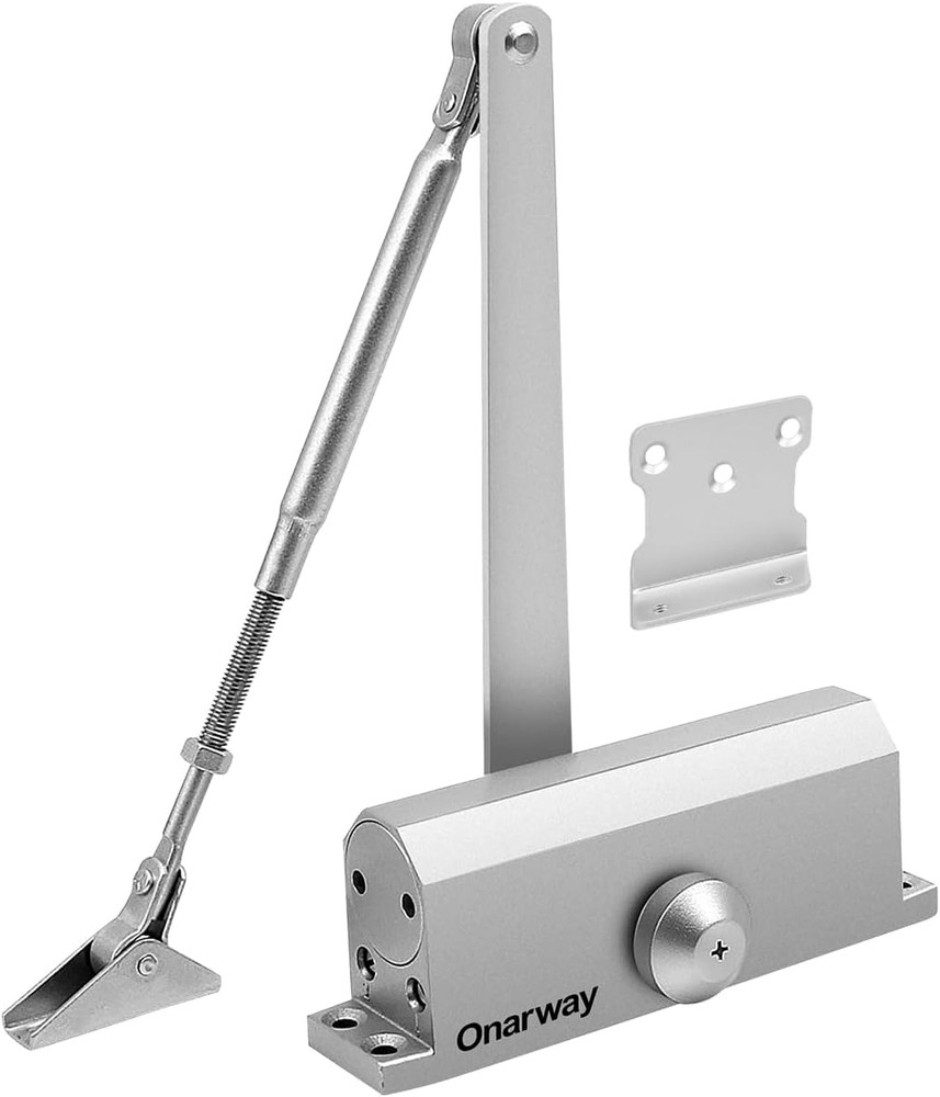 Automatic Door Closer Size-3: Hydraulic Slam-Free Soft Close, Adjustable Closing
