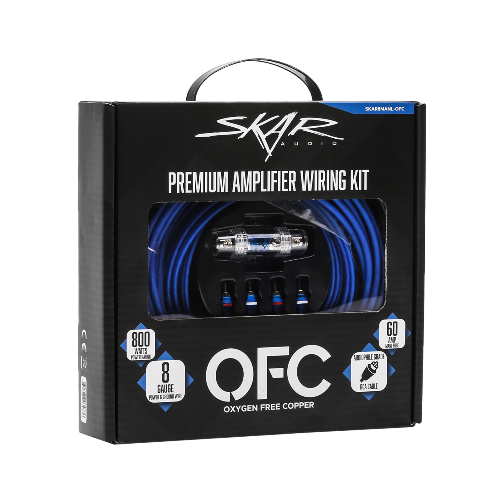 NEW SKAR AUDIO 8 GAUGE 800 WATT OFC AMPLIFIER WIRING KIT W/ RCA (SKAR8MANL-OFC)