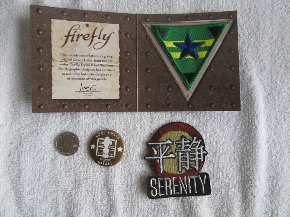 Firefly Loot Crate Brown Coats Triangle Patch, Serenity patch, loot crate button