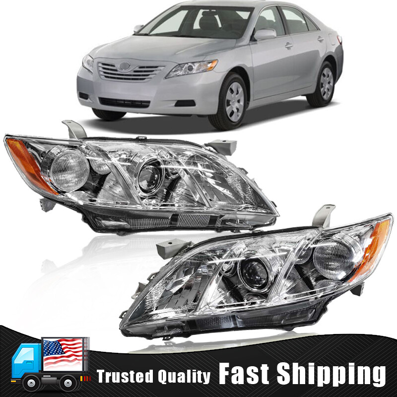 Right+Left Headlights For 2007 2008 2009 Toyota Camry Chrome Clear Projector