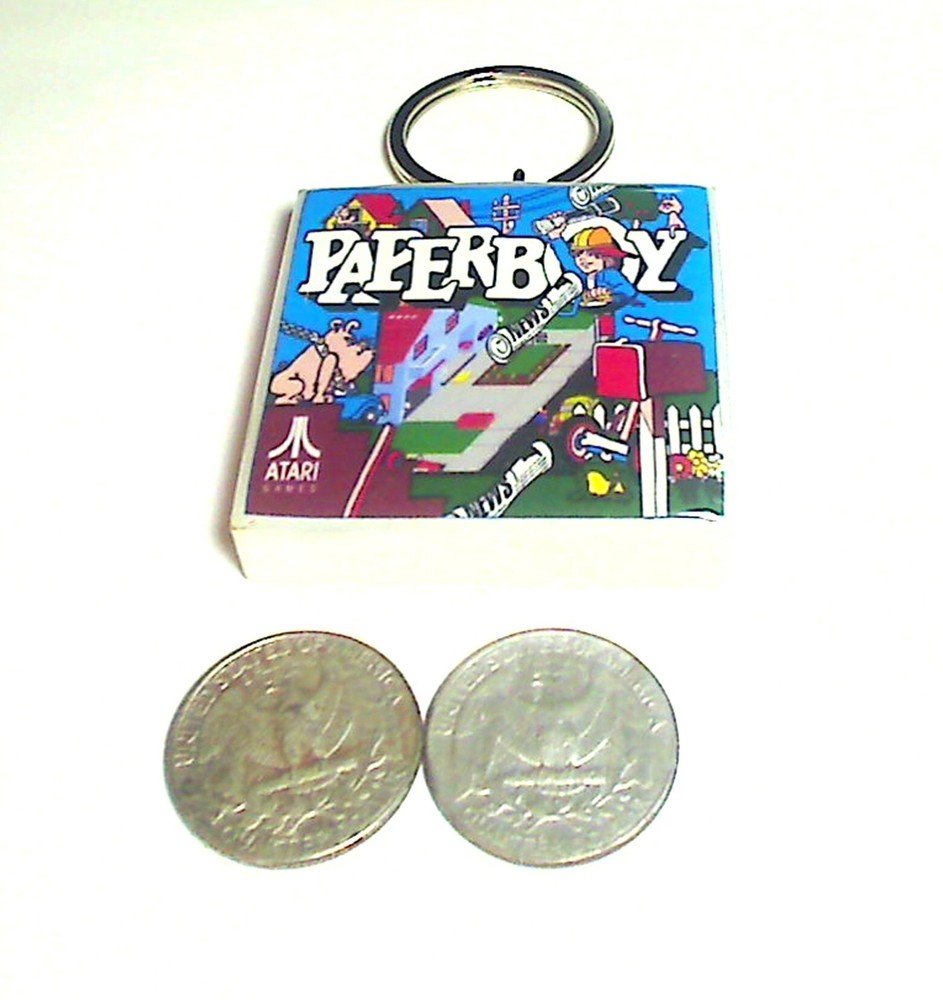 Paperboy Arcade Coin Door accessory Keychain