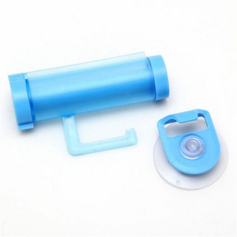 Toothpaste Dispenser Squeezer, Reusable Bathroom Accessory, Hard Plastic, Blue