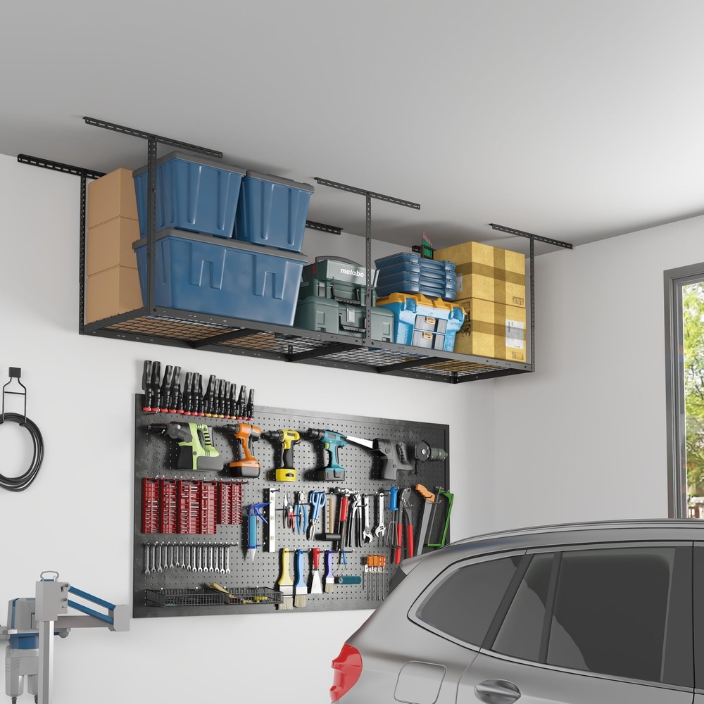 2x8 Garage Storage Rack, Adjustable Overhead Storage Organization System, Hea...