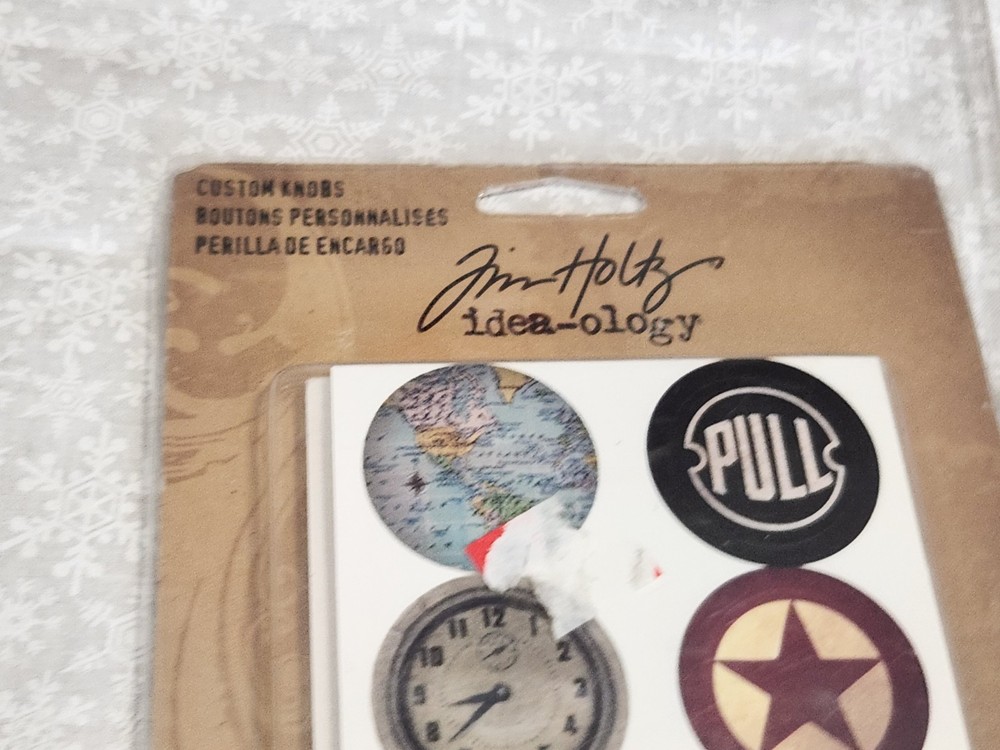 Tim Holtz Idea-ology Custom Knobs metal pull hardware art stickers epoxy 