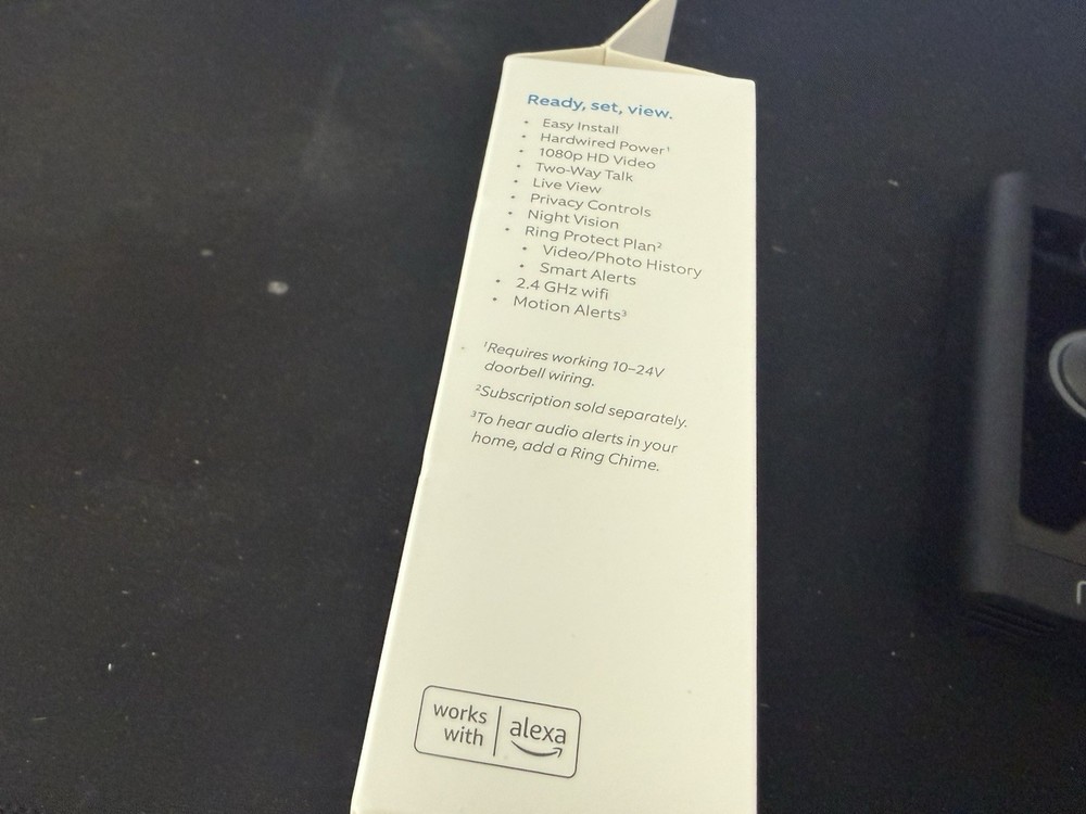 Ring HD Video Doorbell Wired Black w/Angle Bracket