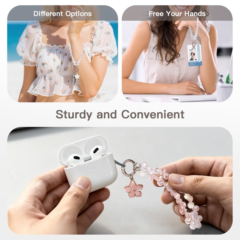 Sparkling Crystal Cell Phone Wrist Strap for iPhone Strap, Multicolor