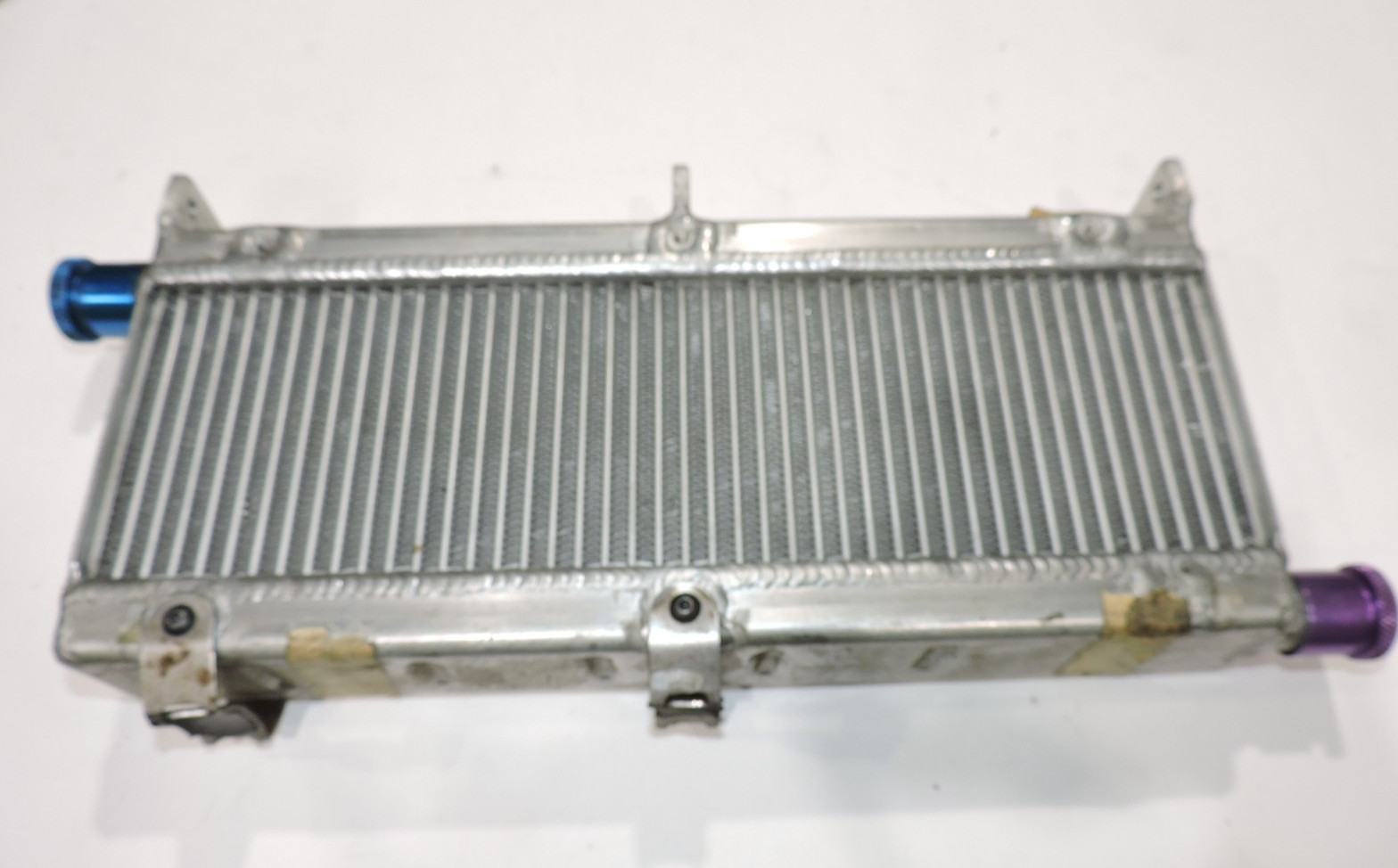 Aluminum oil cooler 14" x 6" x 2" Wiggins outlets brackets for mounting NASCAR