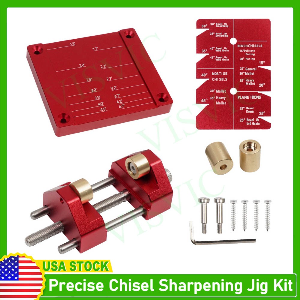 Precise Chisel Sharpening Jig Kit Honing Guide System for Woodworking Chisels US
