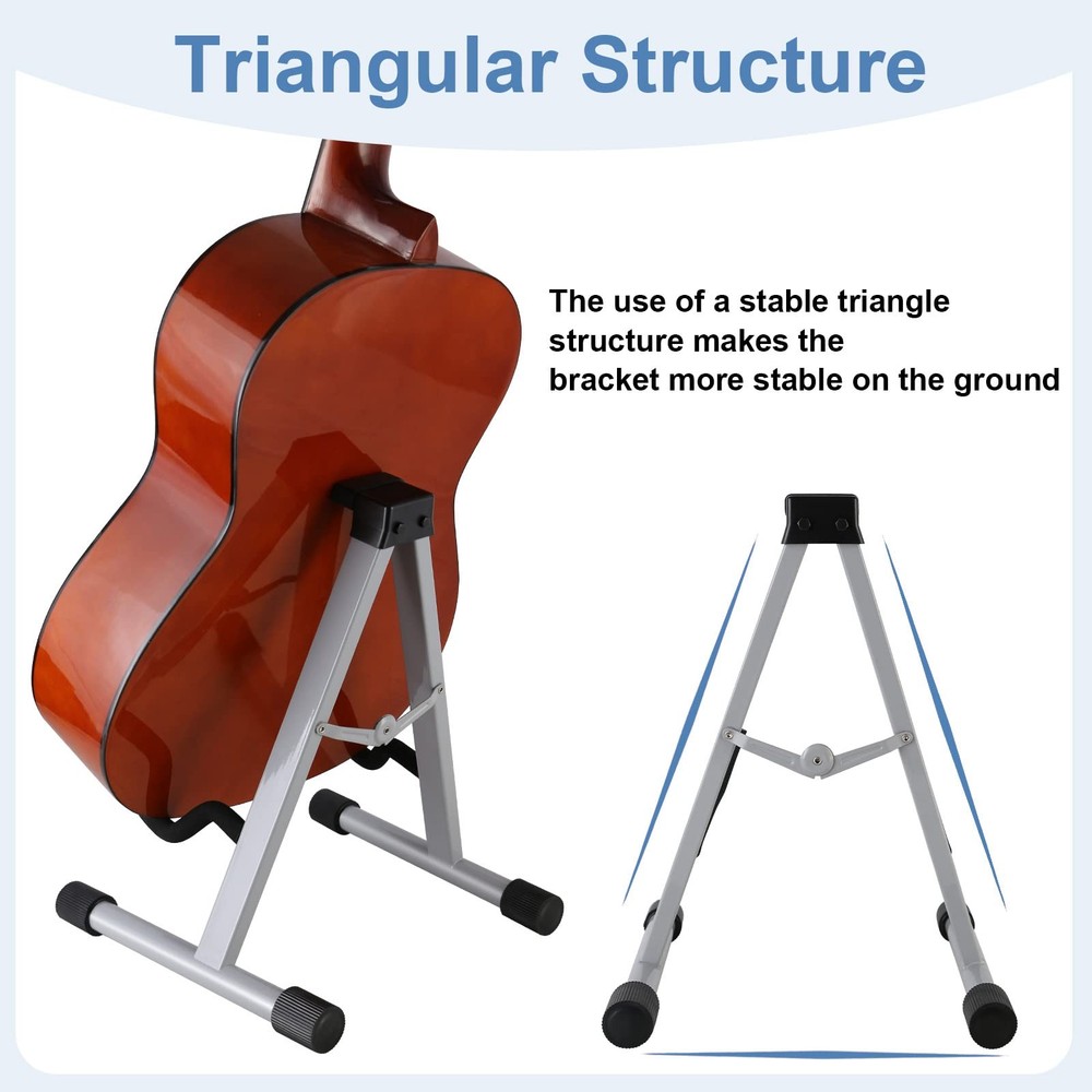 A Frame Portable Foldable Guitar Stand, Adjustable for Multiple Instruments: ...