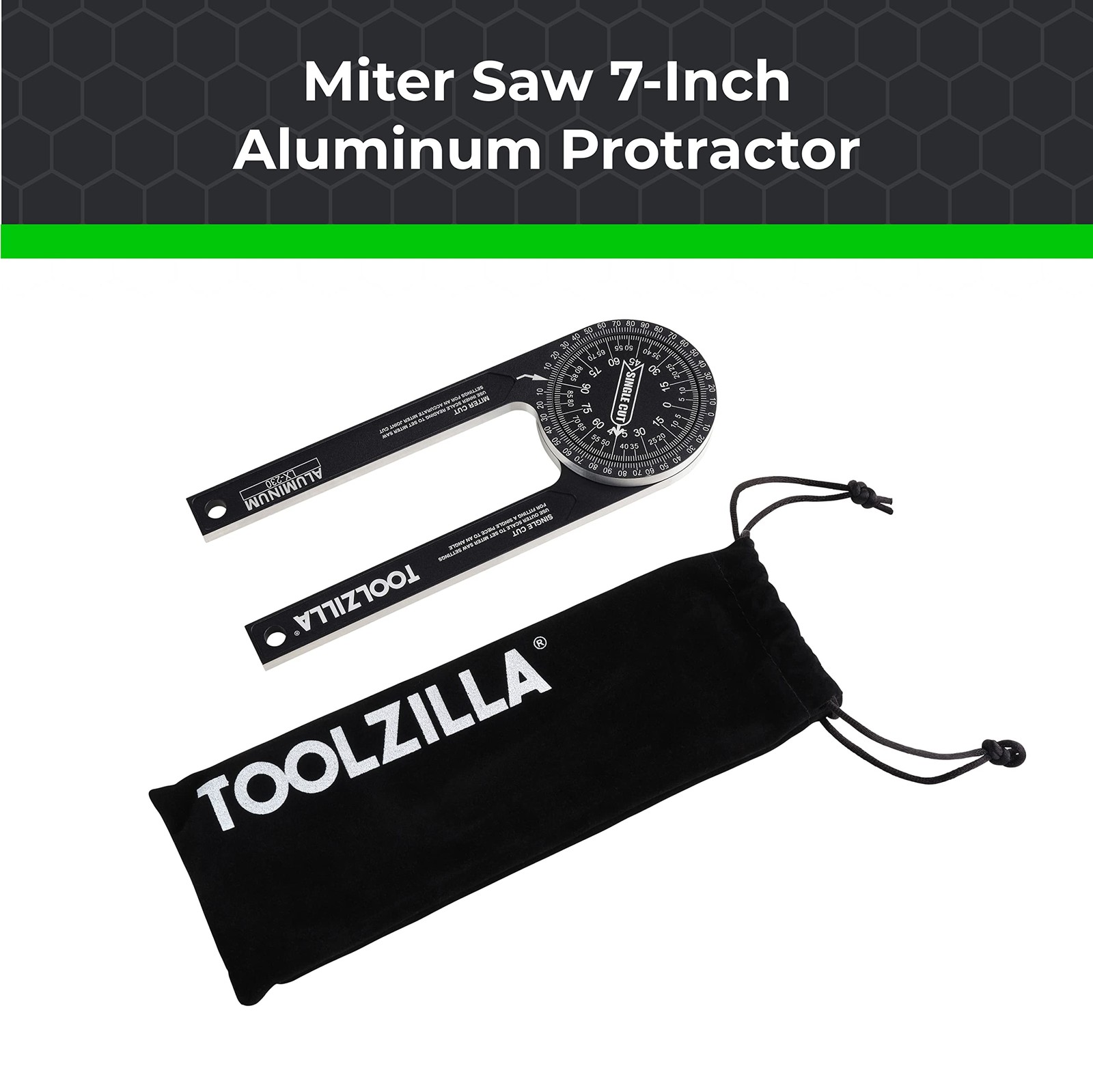 7-Inch Aluminum Miter Saw Protractor Angle Finder - Measuring Tool with Multi...