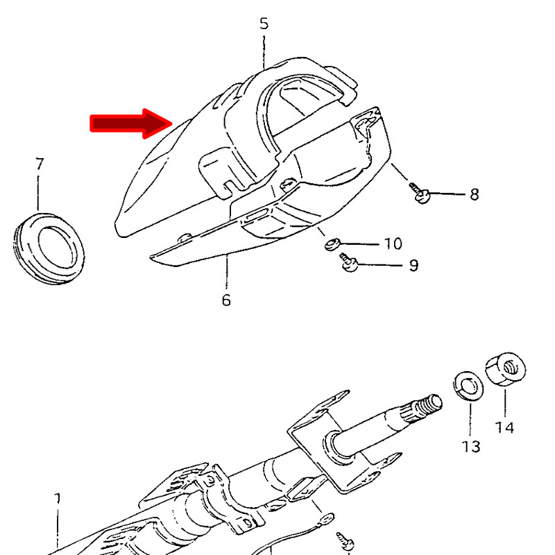* USA SELLER * Steering Column Cover Set for LHD Suzuki Samurai Upper and Lower