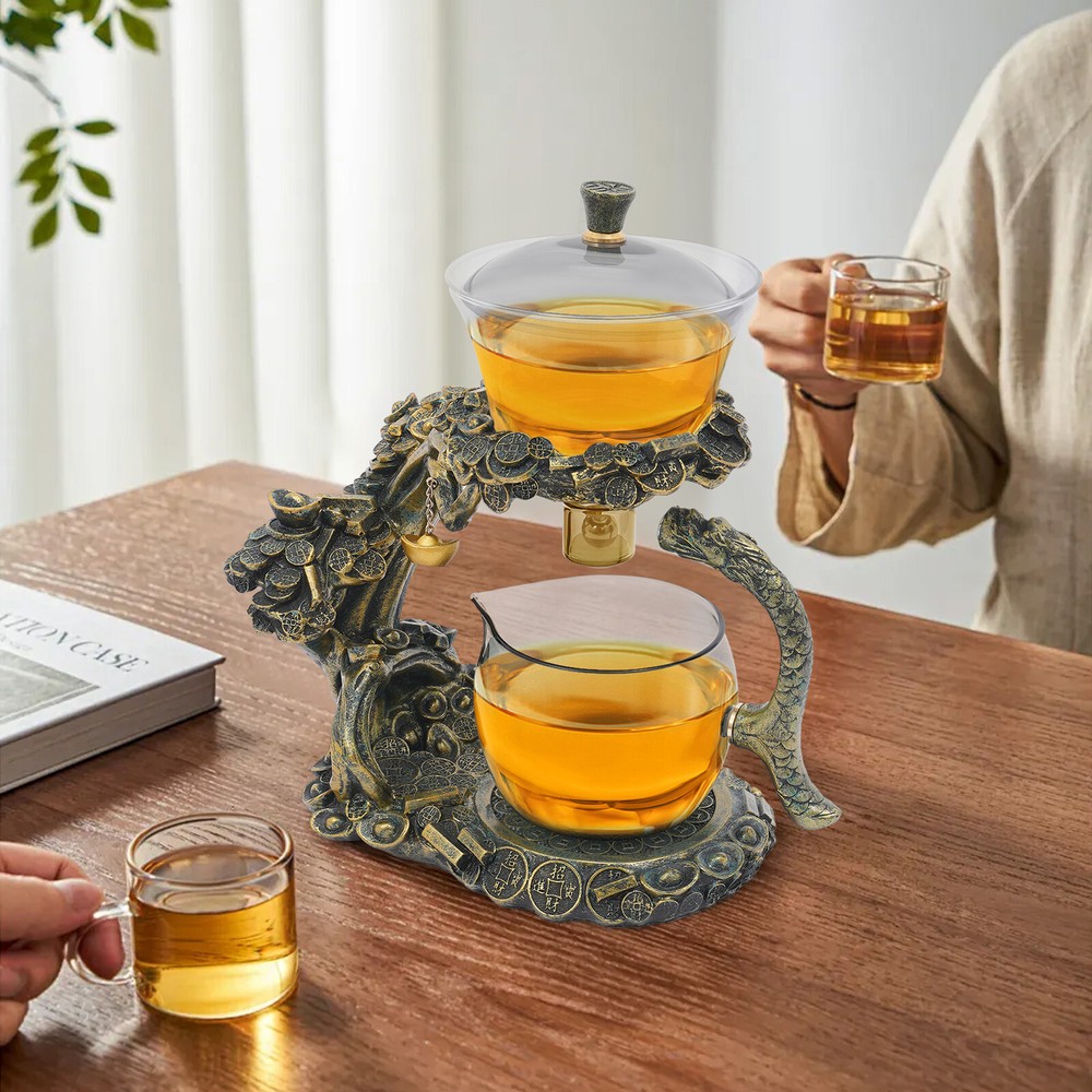 Tea Service Set for Tea Table Decor, Semi-Automatic Glass Teapot Suit