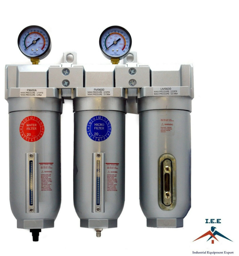 3/4" Inline Compressed Air Filter Desiccant Dryer Moisture Separator Trap Combo