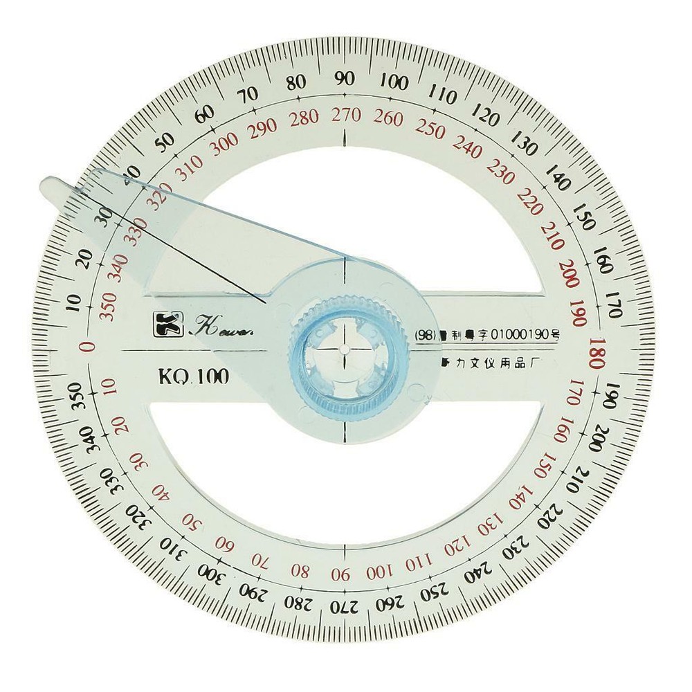 New 10cm 360 Degree Pointer Ruler Protractor School Supply