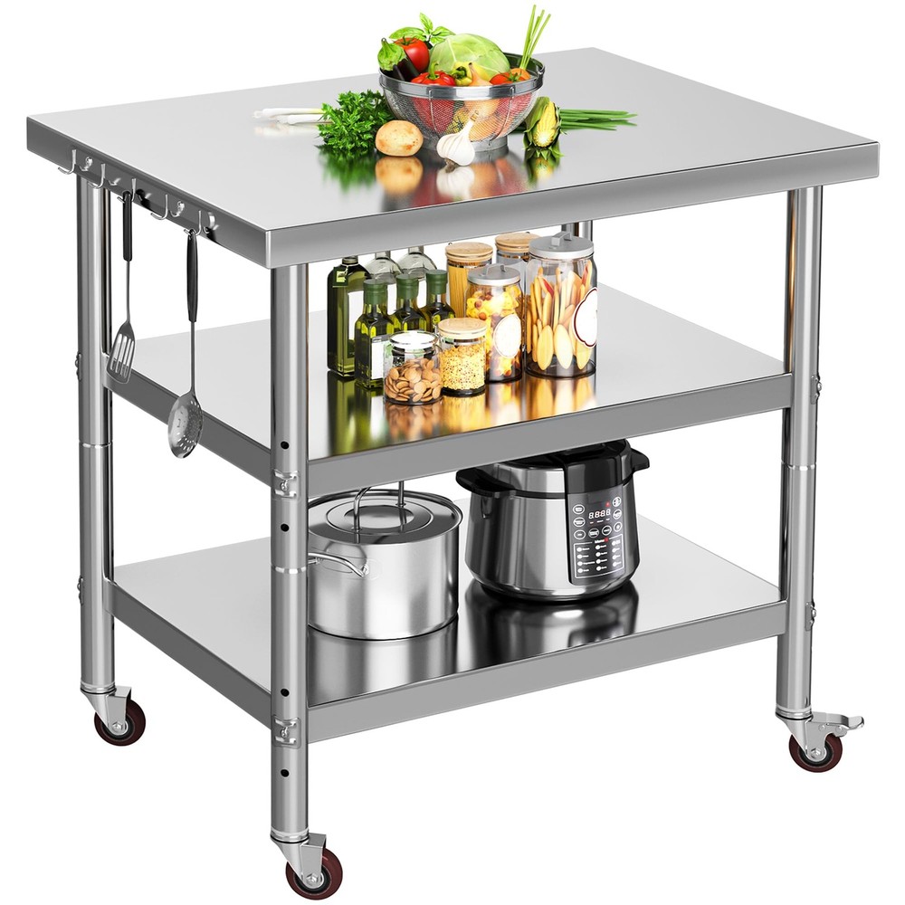 YITAHOME NSF Stainless Steel Table, 30" X 24" Work Table with 30*24, Silver