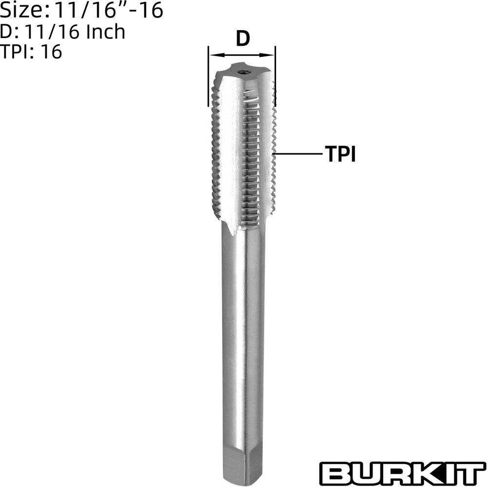 Thread Tap 11/16-16 UN Right Hand HSS Straight Fluted Machine Tool Part