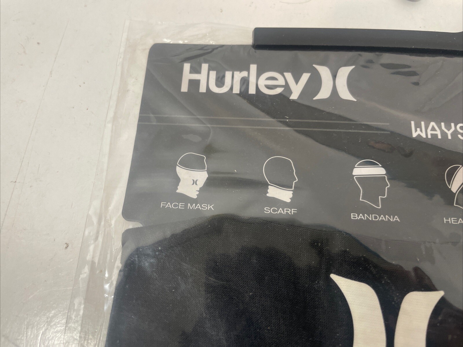 Hurley Lightweight Neck Gaiter Face Mask One Size Black NEW Multi-Functional