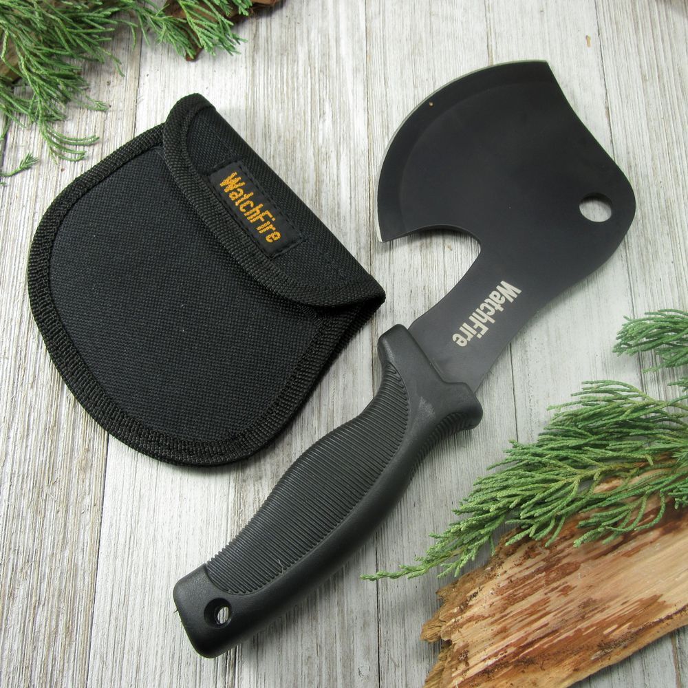 FIXED-BLADE HATCHET | WatchFire Black Rubber Handle Camping Survival Hunting Axe
